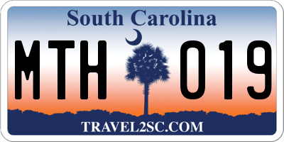 SC license plate MTH019