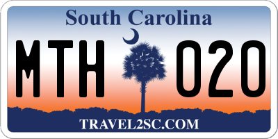 SC license plate MTH020