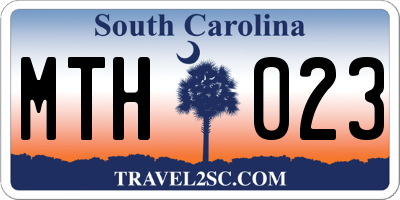 SC license plate MTH023