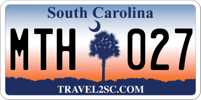 SC license plate MTH027