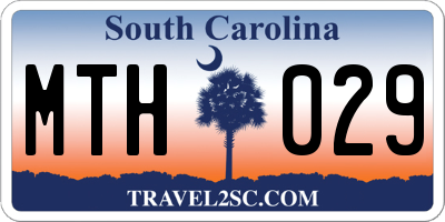 SC license plate MTH029