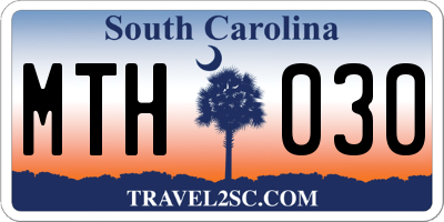 SC license plate MTH030