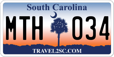 SC license plate MTH034