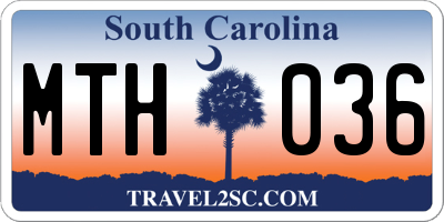 SC license plate MTH036