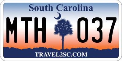 SC license plate MTH037