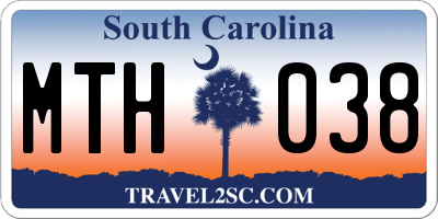 SC license plate MTH038