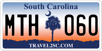SC license plate MTH060