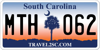 SC license plate MTH062