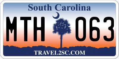 SC license plate MTH063