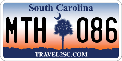 SC license plate MTH086
