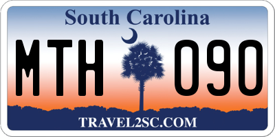 SC license plate MTH090