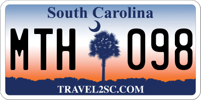 SC license plate MTH098