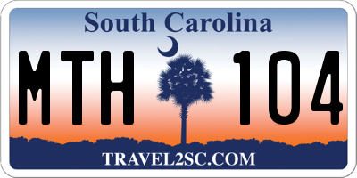 SC license plate MTH104