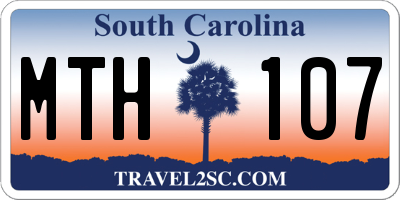 SC license plate MTH107