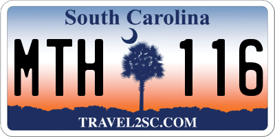 SC license plate MTH116