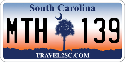 SC license plate MTH139