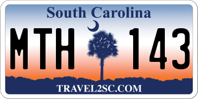 SC license plate MTH143