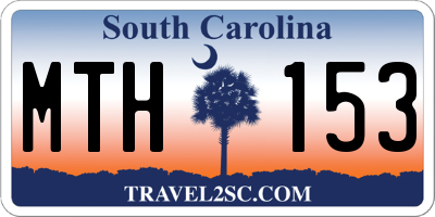 SC license plate MTH153