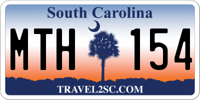 SC license plate MTH154