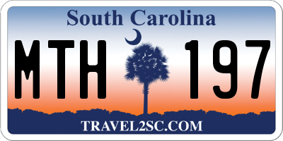SC license plate MTH197