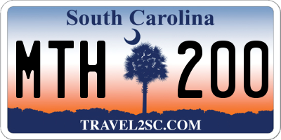 SC license plate MTH200
