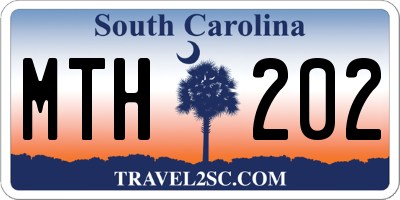 SC license plate MTH202
