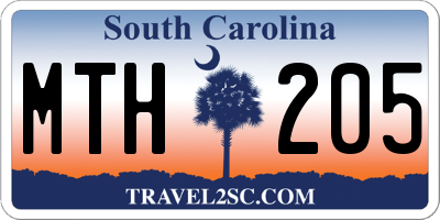 SC license plate MTH205