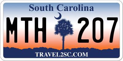 SC license plate MTH207