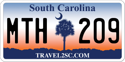 SC license plate MTH209
