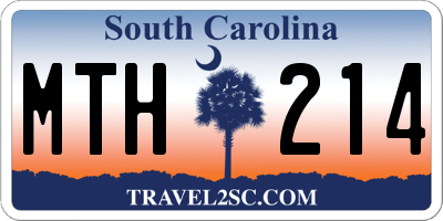 SC license plate MTH214