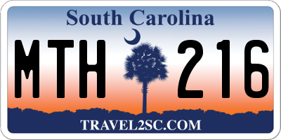 SC license plate MTH216