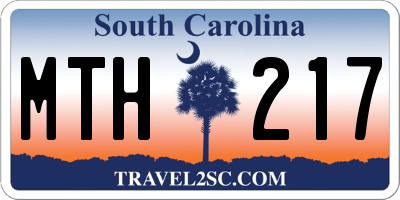 SC license plate MTH217