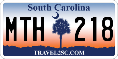 SC license plate MTH218