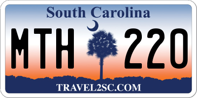 SC license plate MTH220