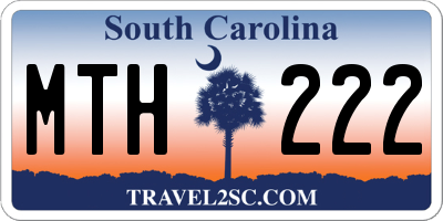 SC license plate MTH222