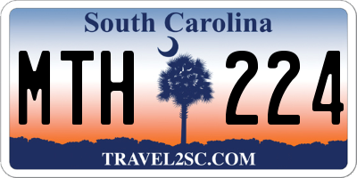 SC license plate MTH224