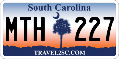 SC license plate MTH227