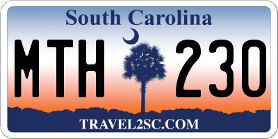 SC license plate MTH230