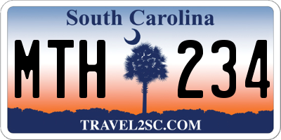SC license plate MTH234