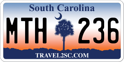 SC license plate MTH236
