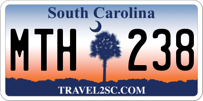 SC license plate MTH238