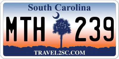 SC license plate MTH239
