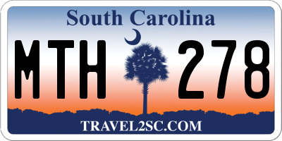 SC license plate MTH278