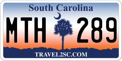 SC license plate MTH289