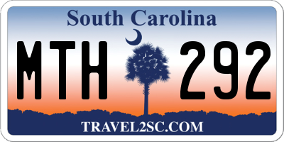 SC license plate MTH292