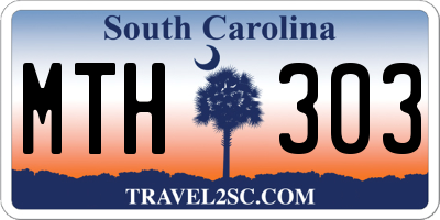 SC license plate MTH303
