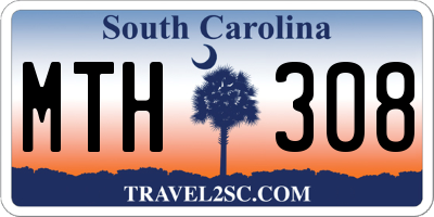 SC license plate MTH308
