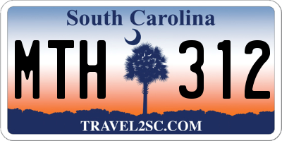 SC license plate MTH312