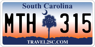 SC license plate MTH315