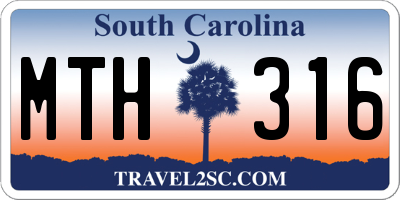 SC license plate MTH316